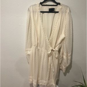 ASOS curve design boho white wrap dress size 16